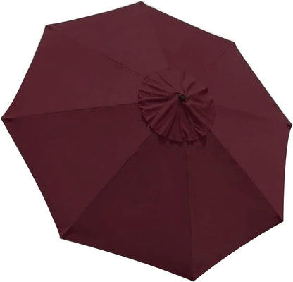 3m Patio Umbrella Replacement Cover 10ft 8 Ribs Large Outdoor Canopy (Maroon)