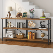 Serenity Rustic Industrial Console Table Bookcase TV Stand Storage Shelf Unit