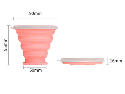 Foldable Collapsible Silicone Pocket Drinking Cup (Pink)