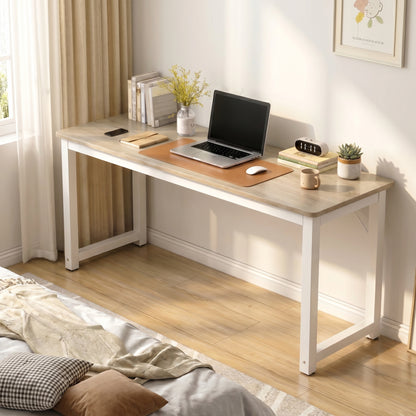 Profile Console Table Wood & Metal Narrow Desk (Coastal Oak)