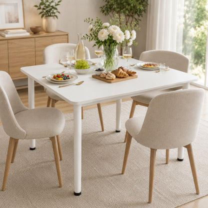 Harbor Industrial White Wood & Steel Dining Table Square 80cm