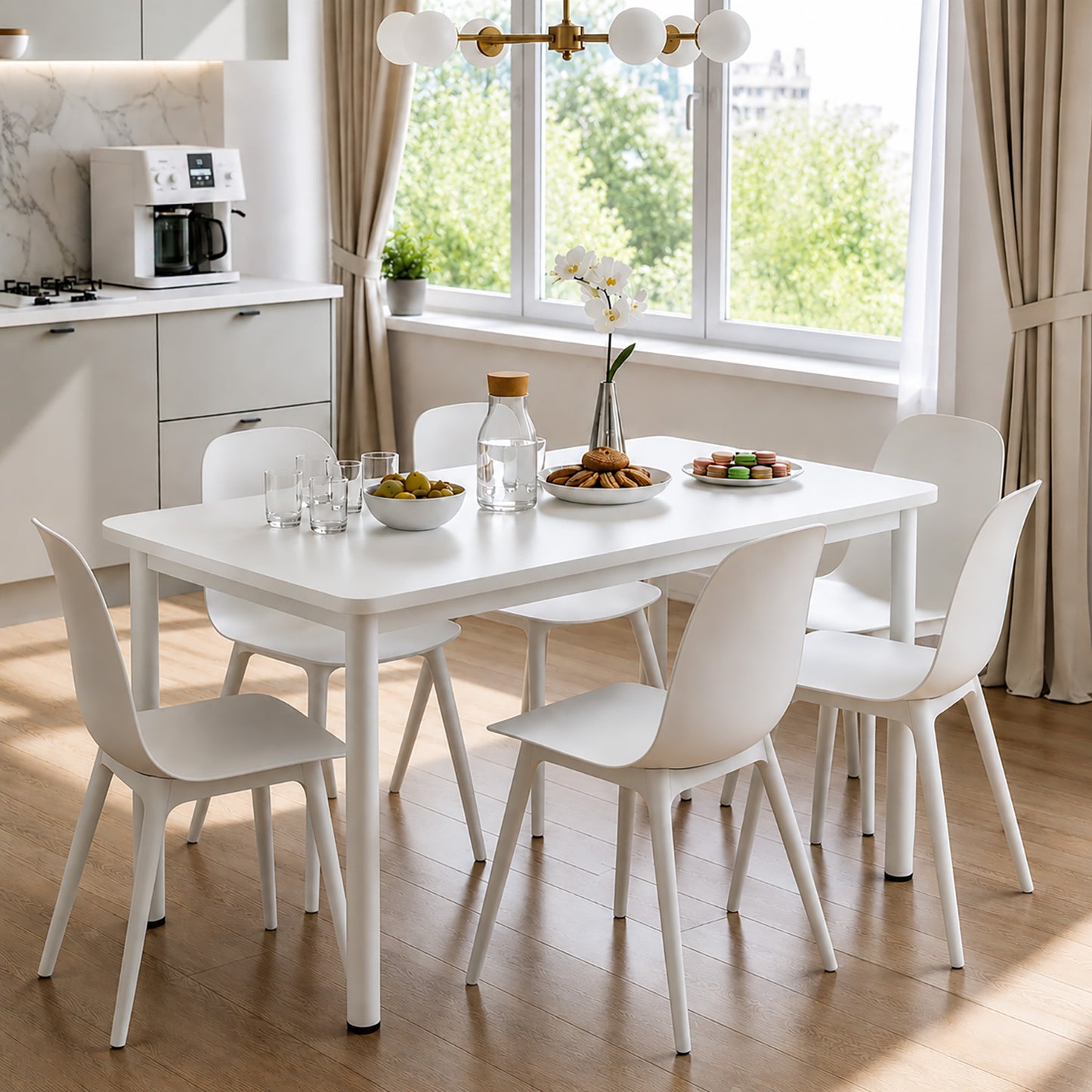 Heritage Industrial White Wood & Metal Dining Table 120cm