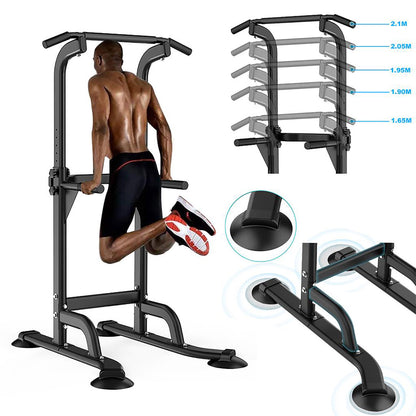 Power Tower Pull Up Dip Station Adjustable Home Gym Fitness