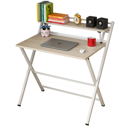 Express Folding Desk with Shelf (White)