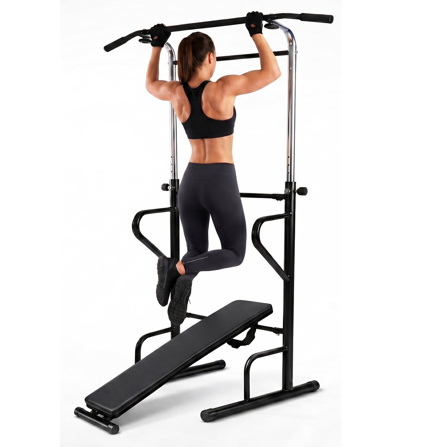 Multifunction Power Tower Home Gym Dip Bar Exercise Bench Pull Up Stand Fitness Station