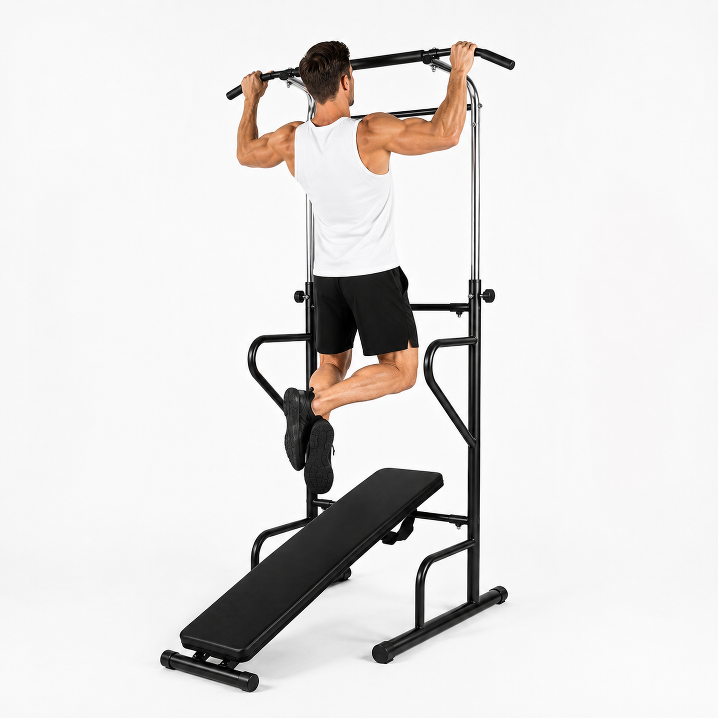 Multifunction Power Tower Home Gym Dip Bar Exercise Bench Pull Up Stand Fitness Station