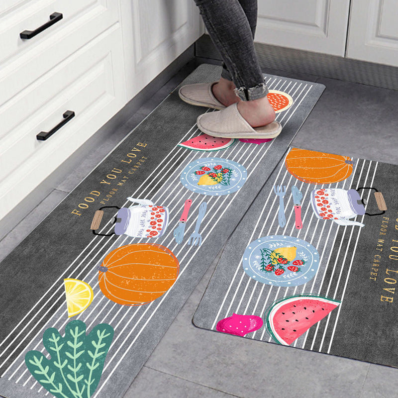 2-Pieces Foodie Kitchen Area Rug Doormat Hallway Bathroom Mats