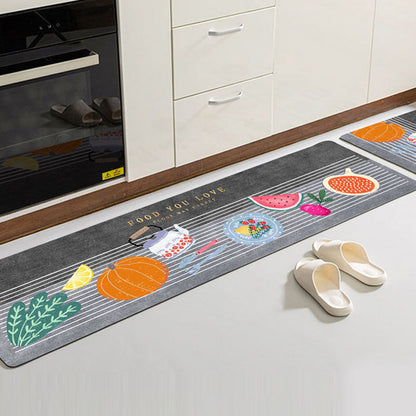 2-Pieces Foodie Kitchen Area Rug Doormat Hallway Bathroom Mats