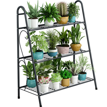 3-tier Metal Plant Stand Shelf Display Rack Flower Pot Holder Storage Organizer