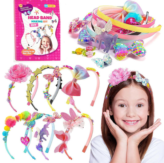 DIY Headband Making Kit 6 Unique Hair Bands Girls Fashion Accessories Arts & Crafts Set