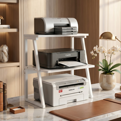 Cosmic 3-Tier Desk Hutch Storage Shelf Unit Office Organizer (White)