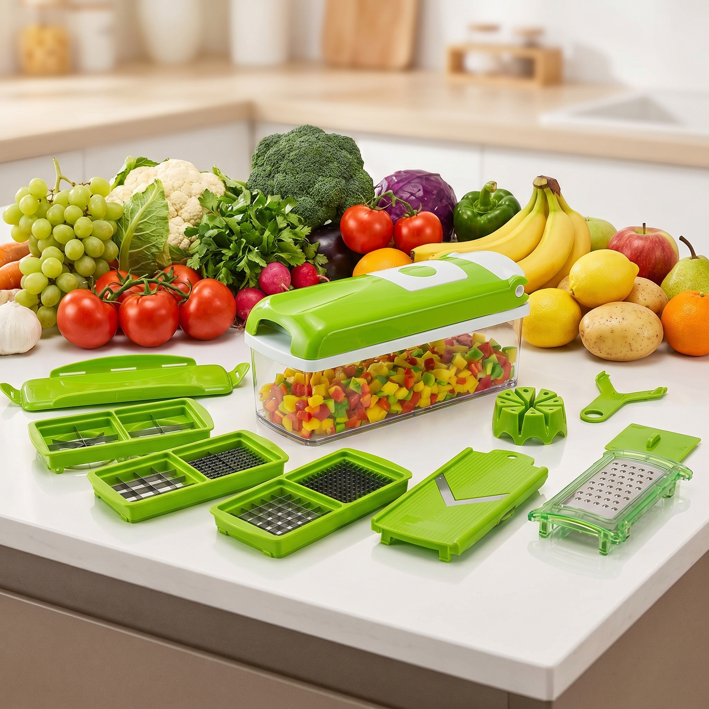 Vegetable Fruit Dicer Slicer Food Processor Cutter 12 Piece Set