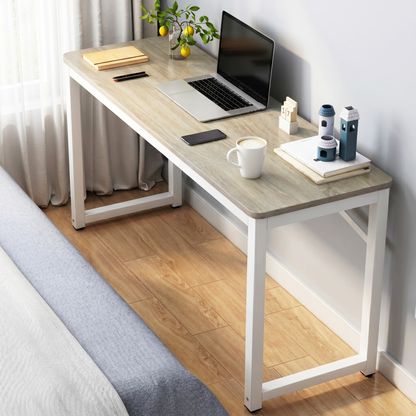 Profile Console Table Wood & Metal Narrow Desk (Coastal Oak)