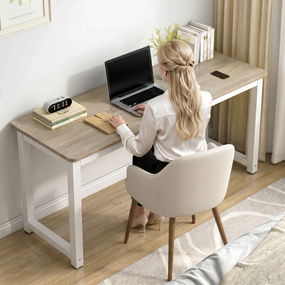 Profile Console Table Wood & Metal Narrow Desk (Coastal Oak)