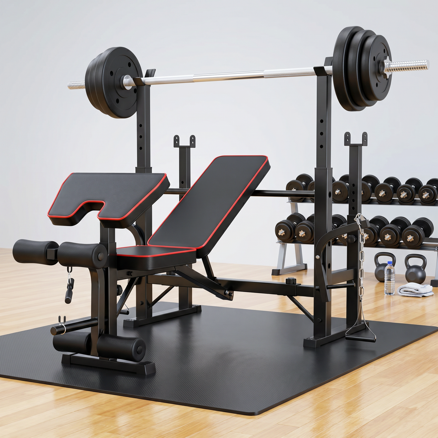 Fitplus Heavy Duty 6-in-1 Multi-Station Weight Bench Press Home Gym