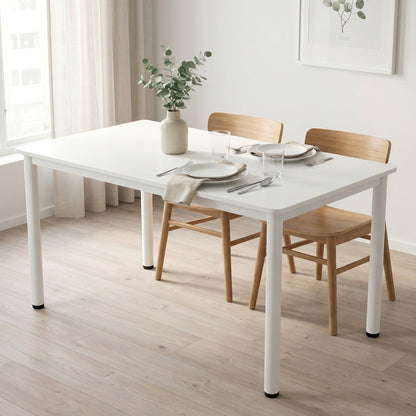 Heritage Industrial White Wood & Metal Dining Table 120cm