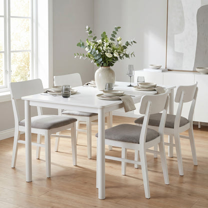 Heritage Industrial White Wood & Metal Dining Table 120cm