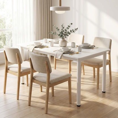 Heritage Industrial White Wood & Metal Dining Table 120cm