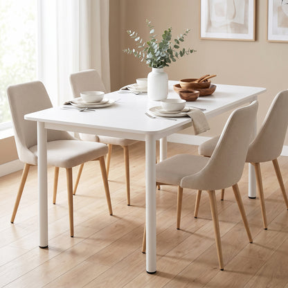 Heritage Industrial White Wood & Metal Dining Table 120cm