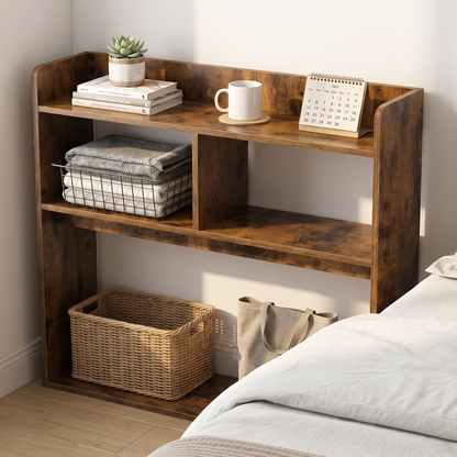 Ambassador Console Table Tall Narrow Bedside Table (Rustic Wood)
