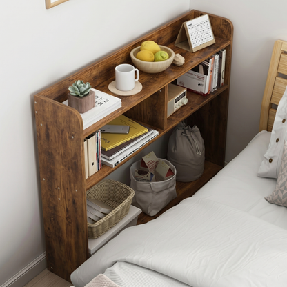 Ambassador Console Table Tall Narrow Bedside Table (Rustic Wood)
