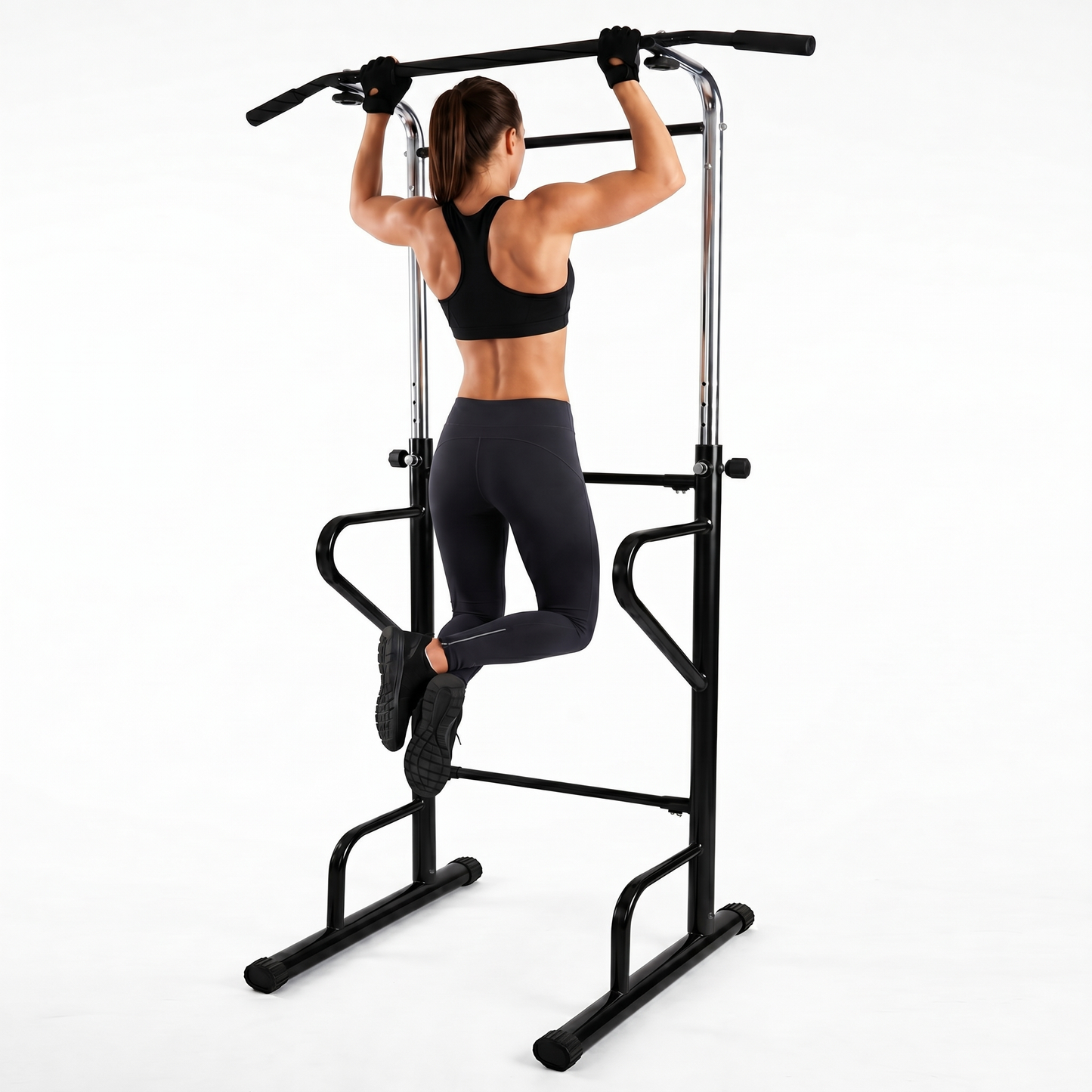 Power Tower Adjustable Pull Up Bar Dip Station Home Gym Fitness