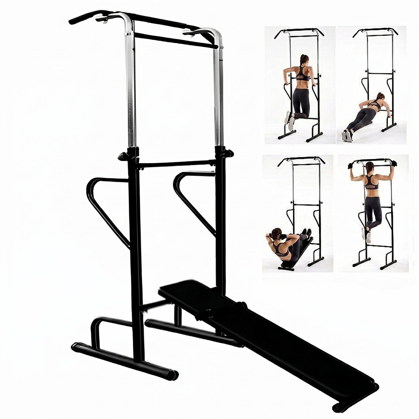 Multifunction Power Tower Home Gym Dip Bar Exercise Bench Pull Up Stand Fitness Station