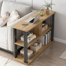 Icon Wood and Steel Sofa Side Table with Shelves (Rustic Oak)