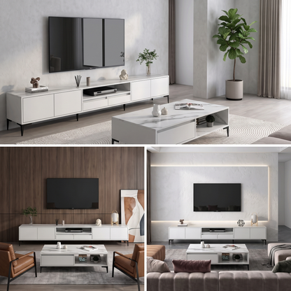 2-Piece Set Minimalist Large Coffee Table & 2m TV Cabinet