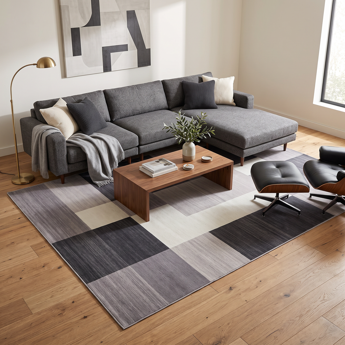 Large Check Rug Carpet Mat (230 x 160)