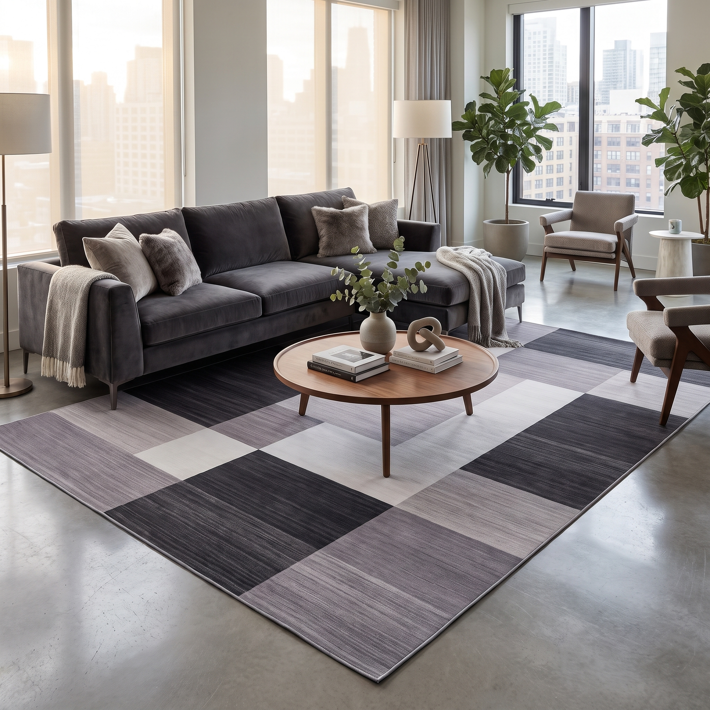 Large Check Rug Carpet Mat (230 x 160)