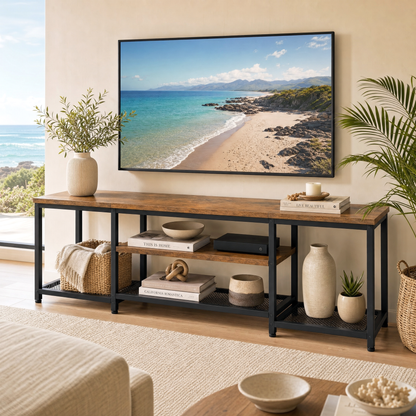 Soho Rustic TV Cabinet Stand Entertainment Unit with Storage Shelves