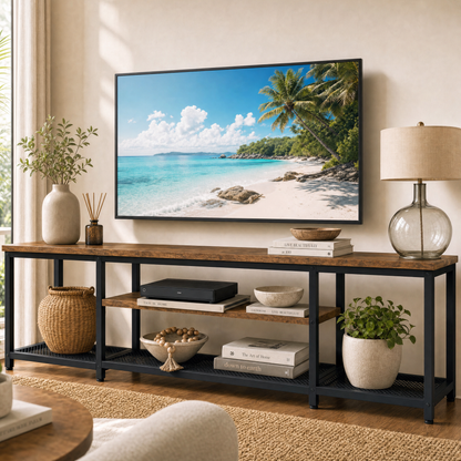 Soho Rustic TV Cabinet Stand Entertainment Unit with Storage Shelves