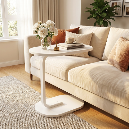 Cogency Sofa Bed Side Table Laptop Desk Accent Coffee Stand (White)