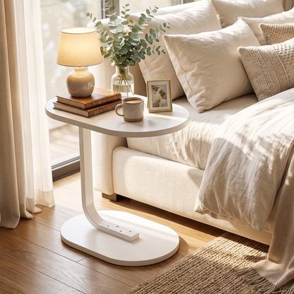 Cogency Sofa Bed Side Table Laptop Desk Accent Coffee Stand (White)