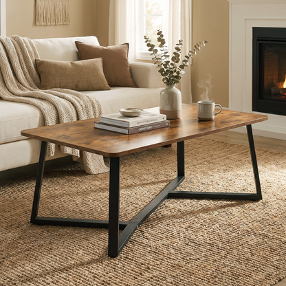 Soho Rustic Wood and Metal Coffee Table