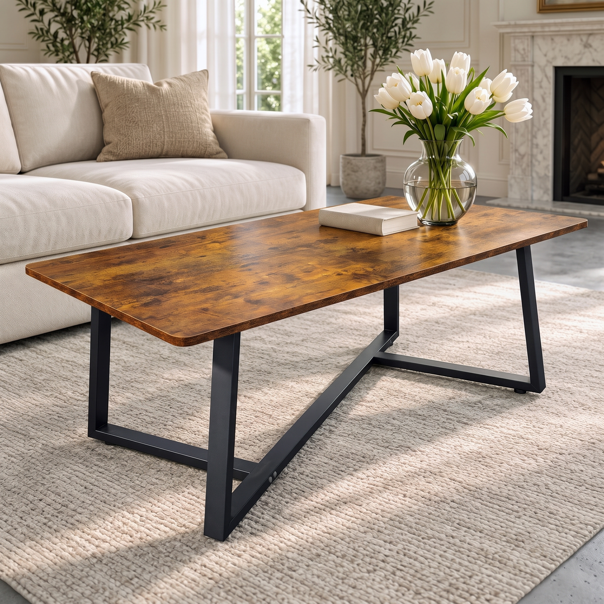 2-Piece Soho Rustic TV Cabinet & Coffee Table Living Room Set