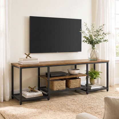 Soho Rustic TV Cabinet Stand Entertainment Unit with Storage Shelves