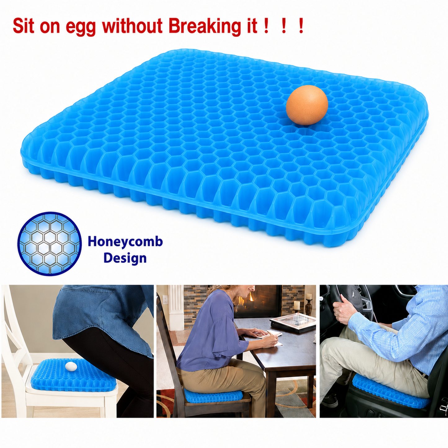 Orthopedic Gel Memory Foam Seat Support Cushion