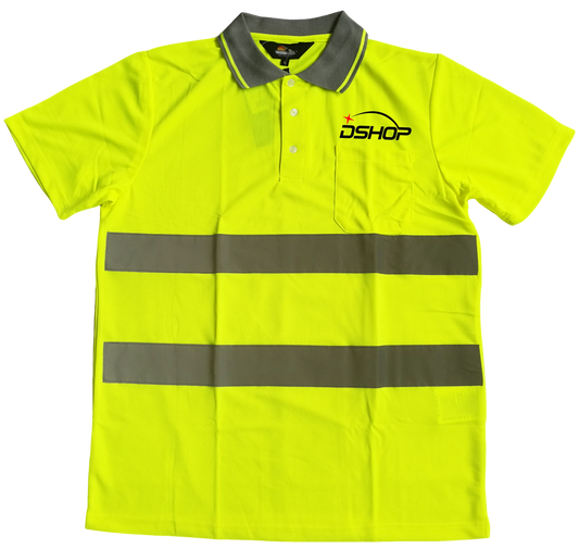 Dshop HI VIS Shirt Reflective Polo Safety Workwear