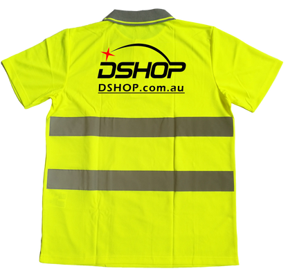 Dshop HI VIS Shirt Reflective Polo Safety Workwear