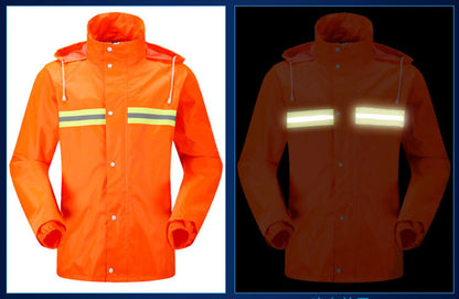 Hi Vis Rain Coat Waterproof Jacket & Trousers Set