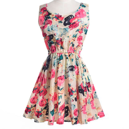 Elegant Floral Chiffon Summer Dress