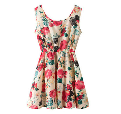 Elegant Floral Chiffon Summer Dress