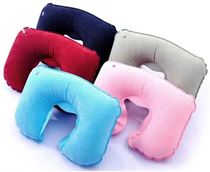 Inflatable Travel Neck U Shape Pillow Support Head Rest Air blow up Cushion