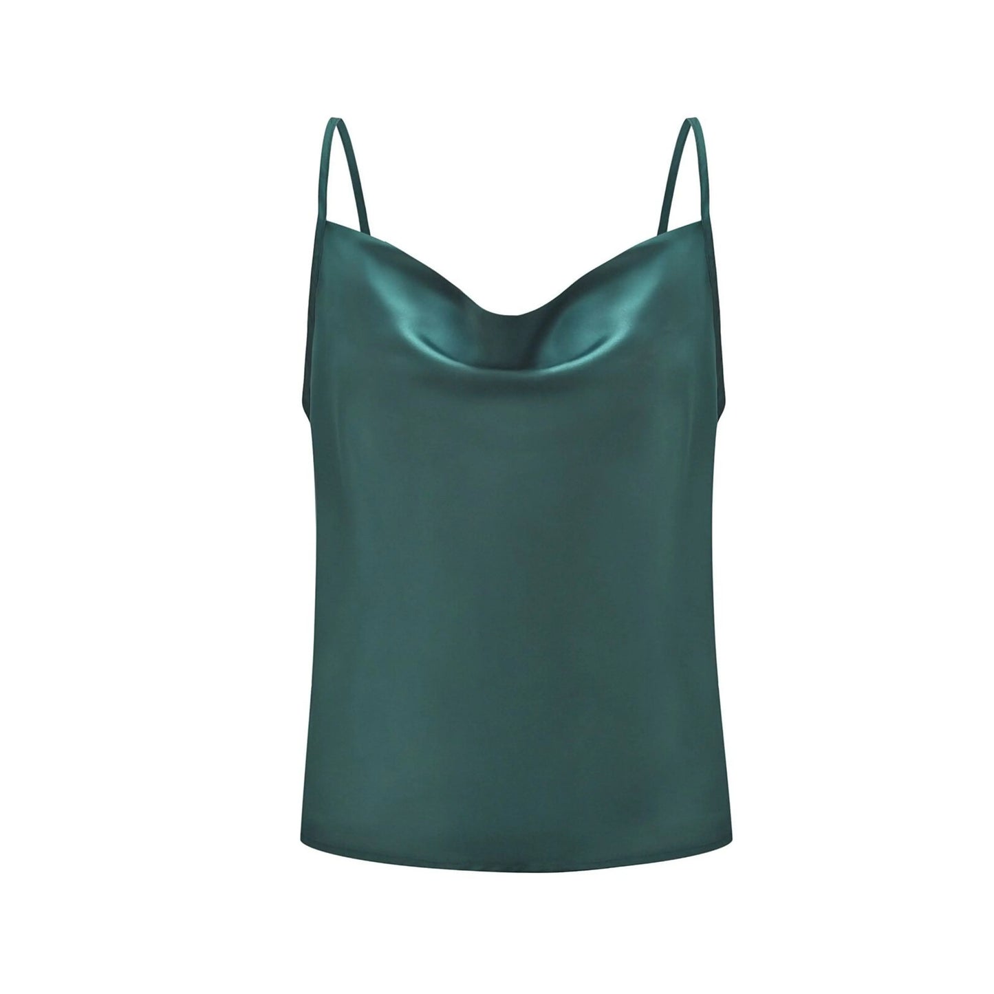 Divine Ladies Luxurious Silky Green Cowl Neck Top