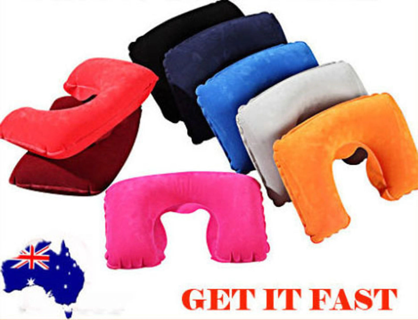 Inflatable Travel Neck U Shape Pillow Support Head Rest Air blow up Cushion