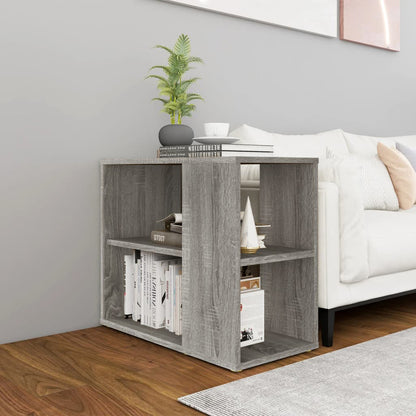 Versatile Sofa Side Table & Magazine Shelf with Casters (Driftwood Grey)