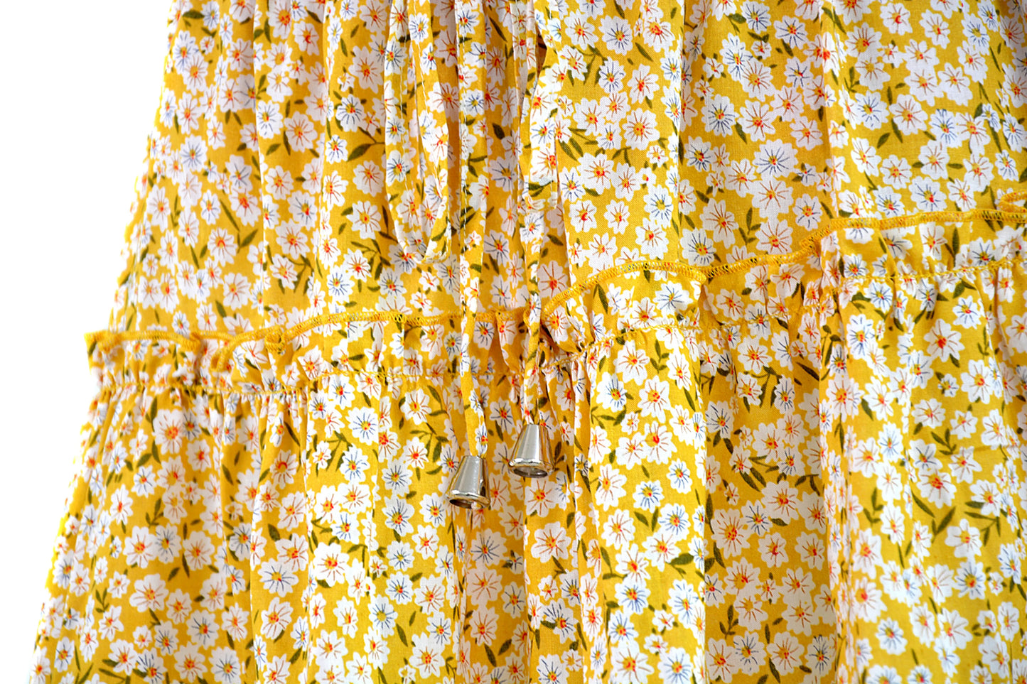 Darling Ladies Floral Frill Trim Skirt (Yellow)