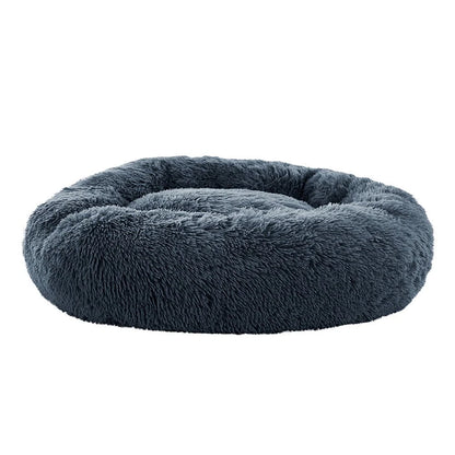 Cozy Plush Soft Fluffy Pet Bed Dog Cat Bed (Dark Grey, 60cm)